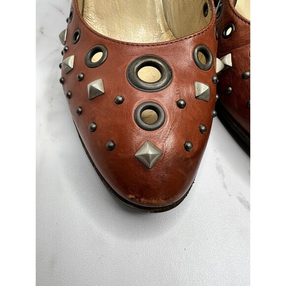 Clements Ribeiro Studded Grommet Heels Size 39 EU 9 US - Picture 5 of 16